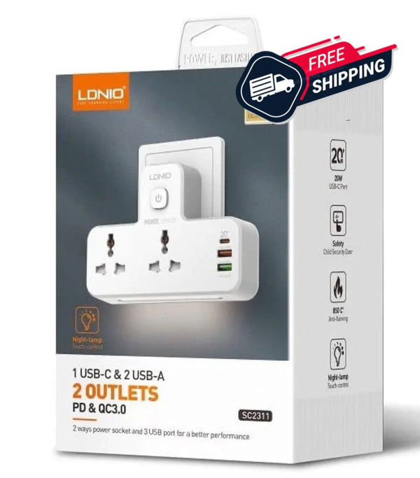 2 AC Outlets Portable Extension Power Socket SC2311 - MARHABA