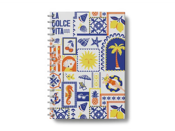 Sunshine Sips A5 Coiled Notebook - MARHABA